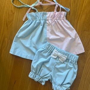 The Beaufort Bonnet Company Pastel Blue and Pink Diaper Cover Set